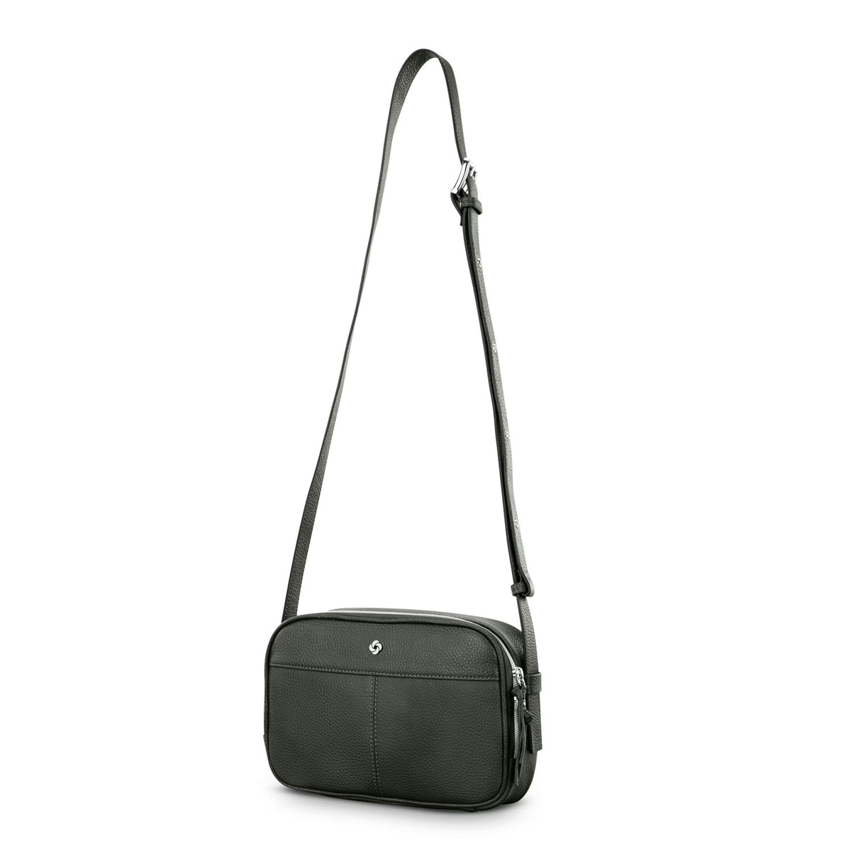 Samsonite Mobile Solution 2 Leather RFID Crossbody Bag , Olive , 157483-1633-FRONT34-2