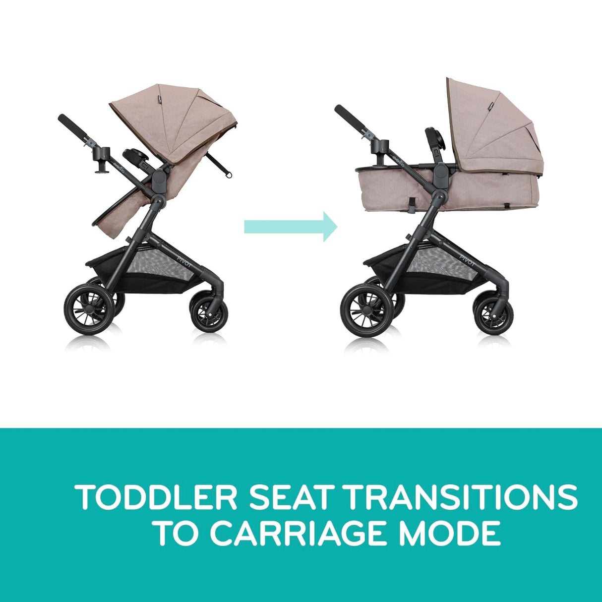 Evenflo Pivot Modular Travel System with LiteMax Preemie and Infant Car Seat (Desert Tan) , , 71dHZ0W1wzL._SL1500