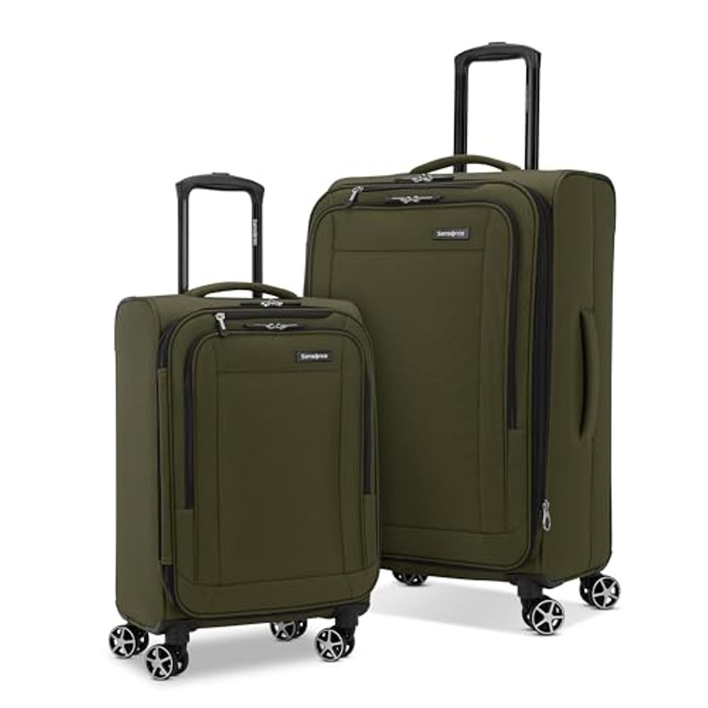 Samsonite Saire LTE Expandable Luggage Spinner, 2 Piece Set, Olive Green