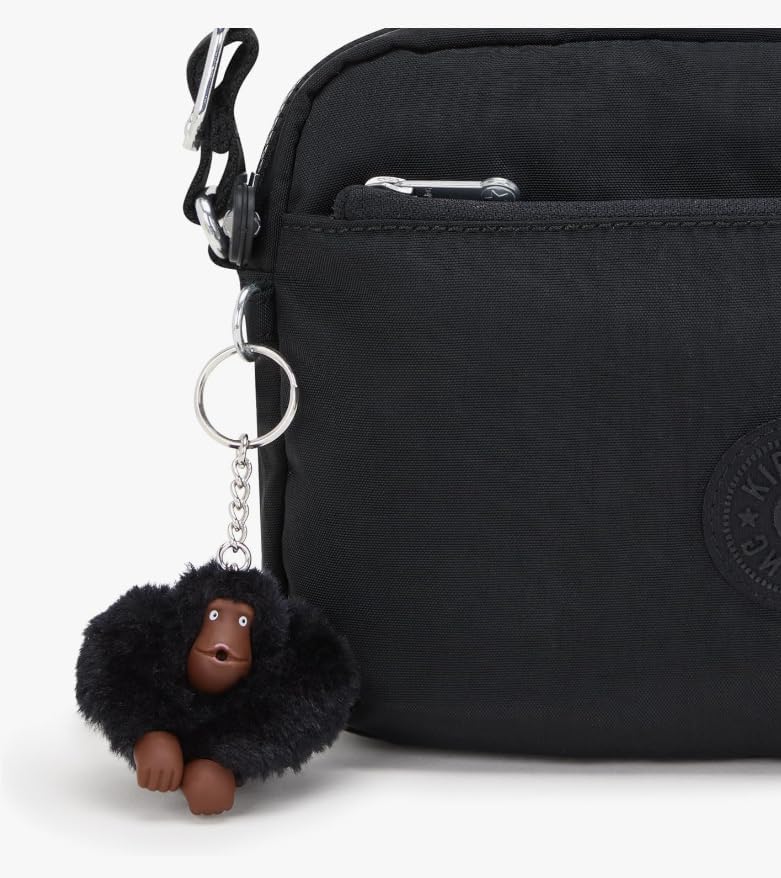 Kipling Women's Damian Mini Crossbody, Lightweight Everyday Purse, Shoulder Bag Black Tonal