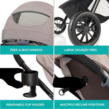 Evenflo Pivot Modular Travel System with LiteMax Preemie and Infant Car Seat (Desert Tan) , , 81RGpT33a6L._SL1500