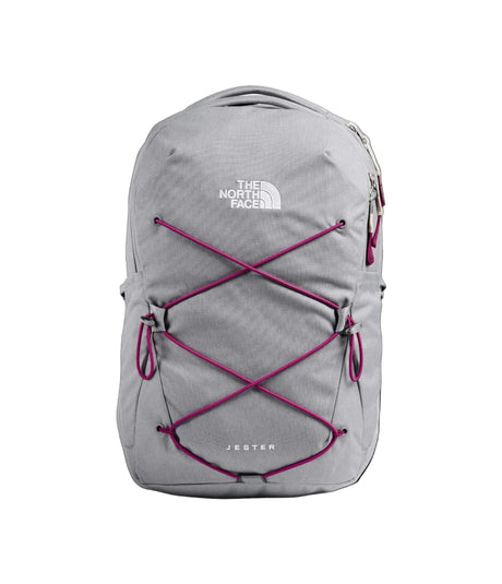 The North Face Women’s Jester Backpack in Meld Grey Dark Heather/Dramatic Plum, 22L everyday laptop backpack.