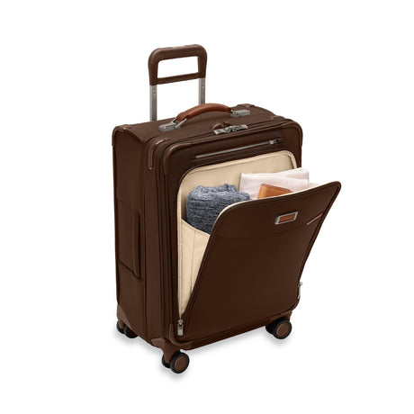 Briggs & Riley Compact 24" Checked Expandable Spinner , , BLU124CXSP-18-FrontPocket_1800x1800_9b80051d-aced-4a5f-a444-c7880b2c3102