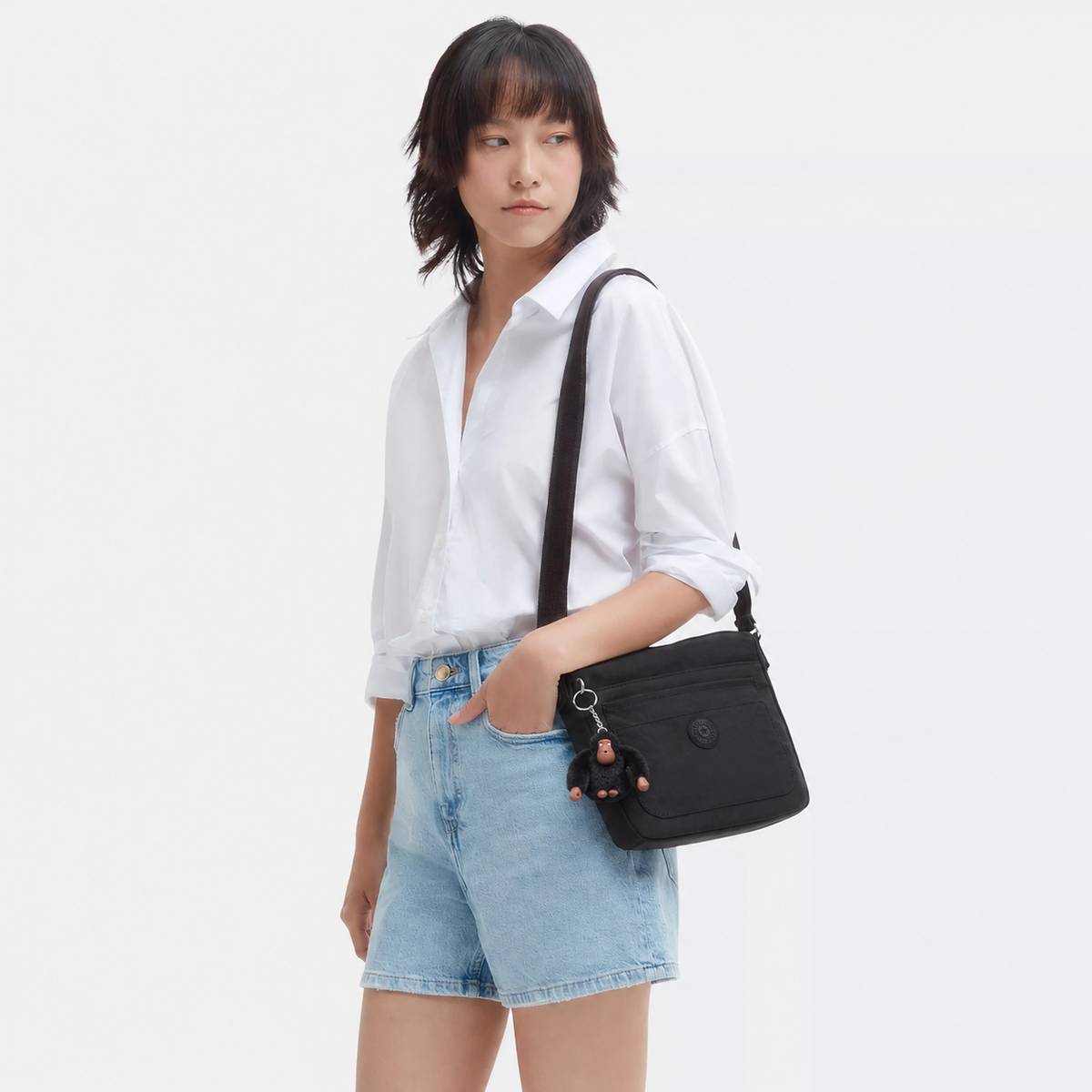 Kipling Sebastian Crossbody Bag – Black Tonal
