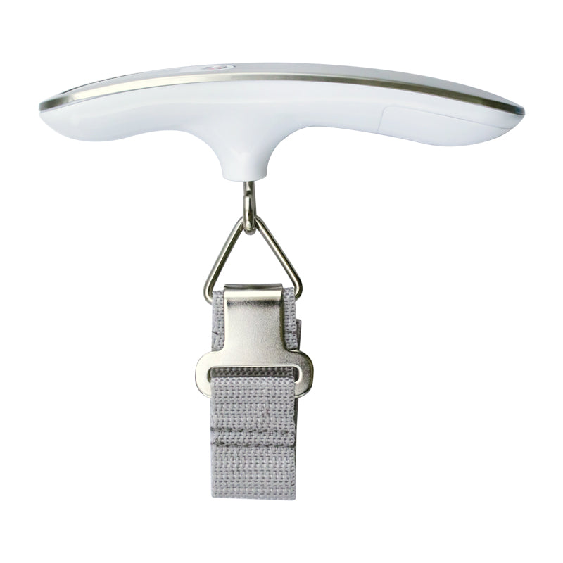 Deluxe Digital Luggage Scale, 110lb / 50kg, Backlit, Stainless Steel/White