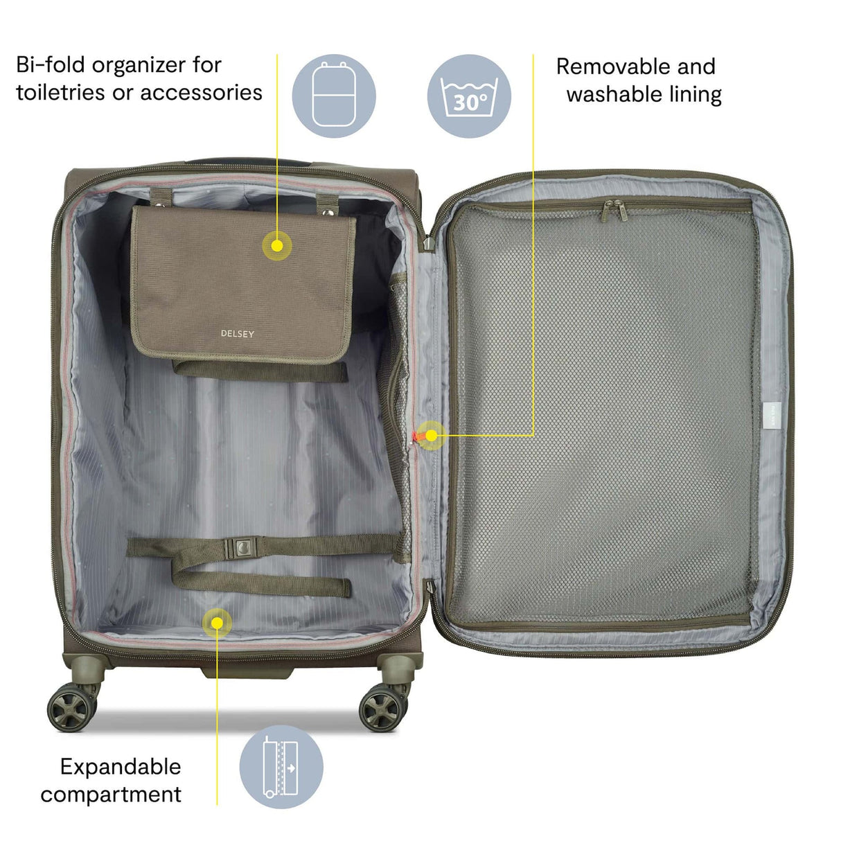 Delsey Helium DLX Large Checked Expandable Spinner , , HeliumDLXLargeInt_1800x1800_d6a3a135-2e9d-4b5d-91bf-98b3509cc618