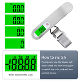 Deluxe Digital Luggage Scale, 110lb / 50kg, Backlit, Stainless Steel/White