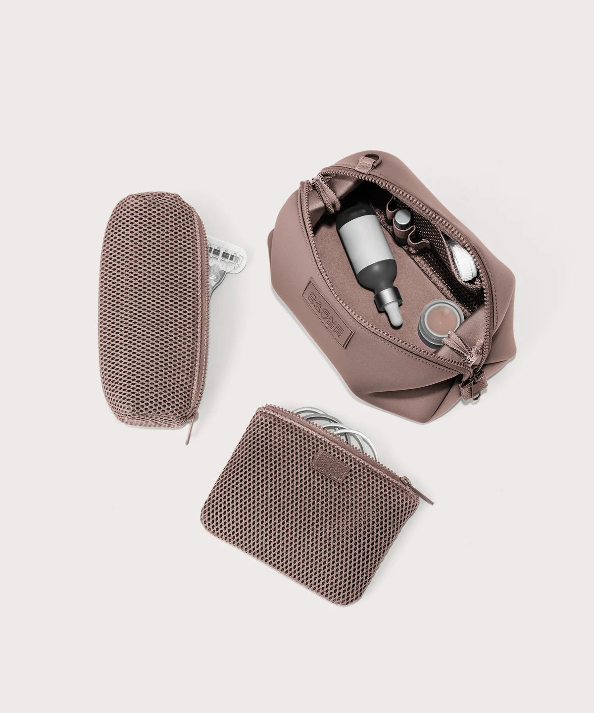 Dagne Dover Large Hunter Neoprene Toiletry Bag , , dagne-2025-365_Hunter_Dune_L_topdown2-2048x2048-fea4d22a-0236-4e68-9c8f-b541993a4371